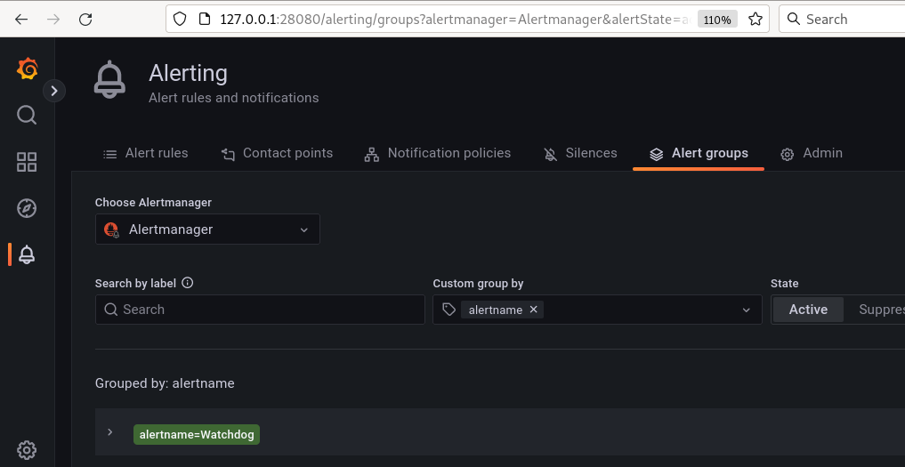 Grafana integration with Alertmanager — Grafana alert groups — SHALB — Image
