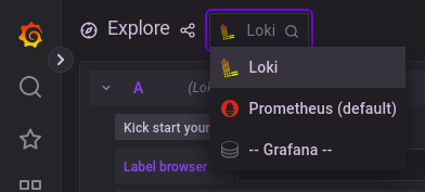 Picking Loki data source in Grafana — SHALB — Image