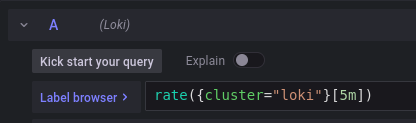 Entering test query to the command line in Grafana — SHALB — Image
